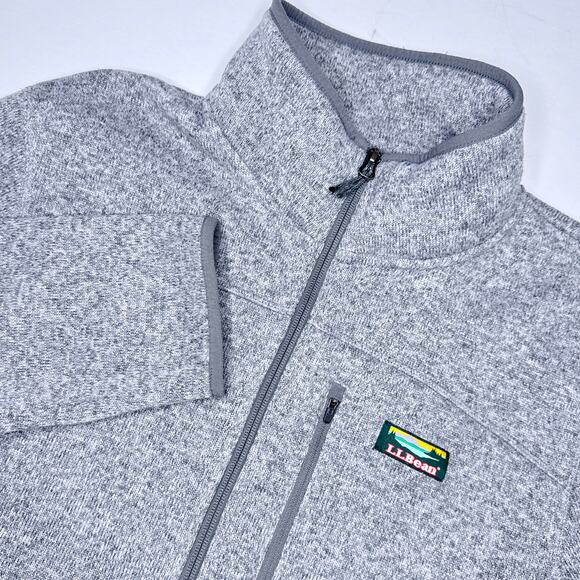L.L.Bean Men's Sweater Fleece Full-Zip Jacket Grey Heather Size Large Tall - Picture 1 of 8
